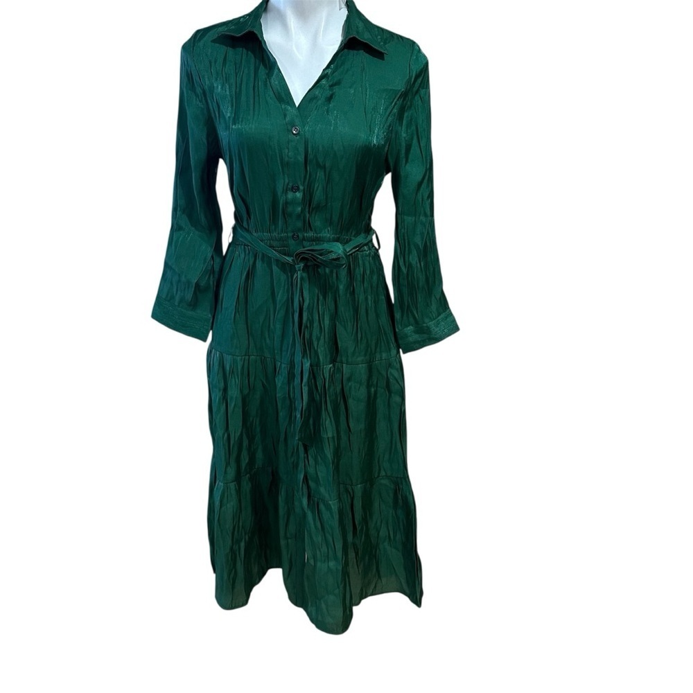 MELLODAY Deep Green Long Sleeve Dress
